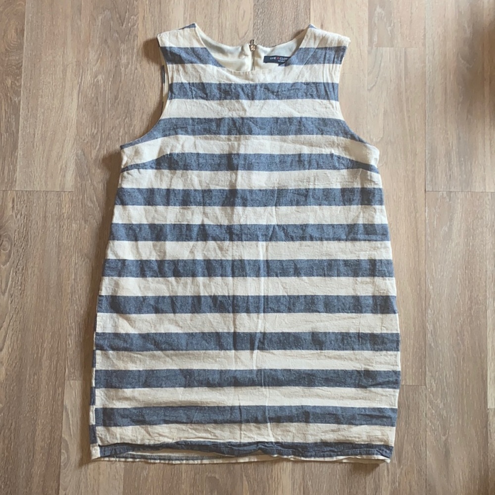 Blue and White Striped Dress